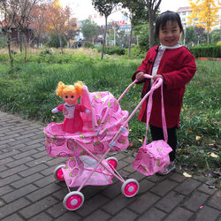 Children's Toy Stroller for Girls, Pretend Play with Dolls, Stroller for Girls, Baby, Supermarket Simulation Stroller