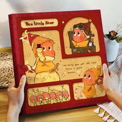 Laminated Photo Album DIY Star-Themed Collage to Commemorate Family and Baby's Growth, 5-Inch 67 Polaroid Photo Album for Photo Storage