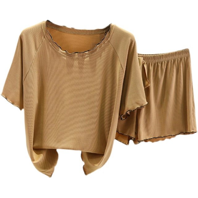 YMADREIG 2 Piece Sets For Women Summer Oversized V Neck T