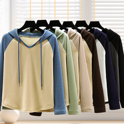 Clearance Sale: Women's Fleece-Lined Hooded Sweatshirt for Autumn and Winter, Versatile Raglan Long Sleeve Hoodie, Plus Size, Thickened Top