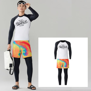 
Surfing swimsuit wetsuit plus fat plus size men's swimsuit suit sun protection quick-drying split jellyfish suit snorkeling