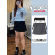 Black commute A -line suit short skirt women autumn and winter versatile large size cover high waist high waist anti -bare woolen hip skirt