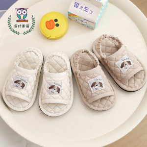 
New pure cotton fabric 1-2-3 year old men's and girls' toddler shoes lightweight sweat-absorbing super soft and thin style silent