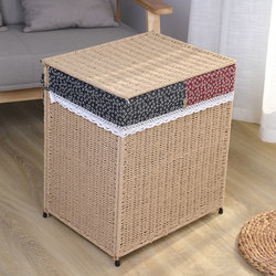 Jinliu Foldable Rattan Woven Large-Capacity Storage Box Dirty Clothes Storage Basket