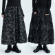 Lu and Yamamoto's dark front and back wear pleated printed texture versatile skirt black A-line pleated skirt