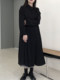 Lu Yushanyu 2025 Spring and Autumn New Dress Loose and Casual Long Sleeve Skirt High Waist Solid Color Versatile Shirt Skirt