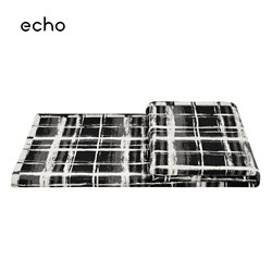 Modern Light Luxury Model Room Rug, Bed Runner, Chinese-Style Black and White Checkered Striped Bed Runner, Villa Sofa Throw Blanket