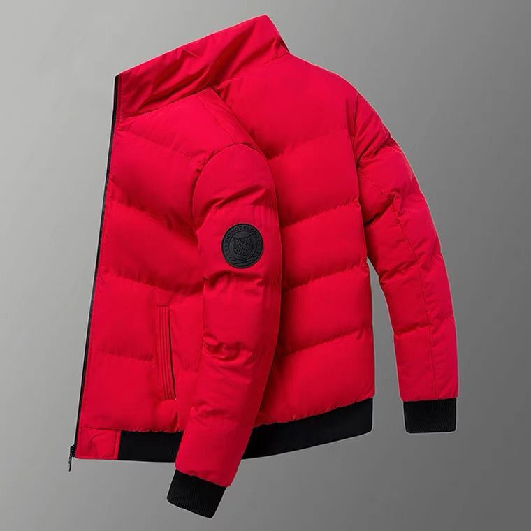 Nasalike Men's Winter Down Jacket - Geometric Pattern Stand