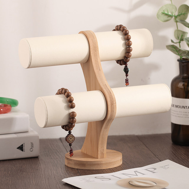 Bamboo single-layer bracelet stand, three-layer bracelet stand, watch display props, bracelet hair band, head rope, jewelry rack, jewelry rack