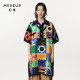 MOVEUP Fantasy Walk 2023 Autumn New Style.FUN Series Lapel Contrast Color Jacquard Designer Mid-Length Sweater for Women
