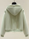 Hooded short sweatshirt for women in spring and autumn 2025 new loose and fashionable fashionable cartoon embroidered small top

