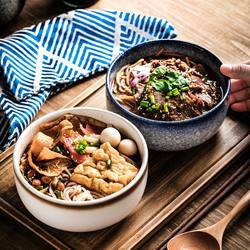 Bowl for Personal Use, Household Ceramic Soup Bowl, High-Quality Noodle Bowl, Rice Bowl, Particularly Beautiful and Exquisite Japanese-Style Tableware, Large Bowl