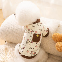 Cute puppy clothes, all-over printed autumn and winter bottoming shirts, cat warm sweatshirts, pet small dog clothing