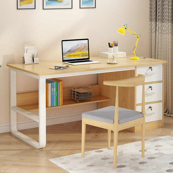 Computer table -type home desk Modern simple drawer drawer desk table chair combination bedroom student learning table
