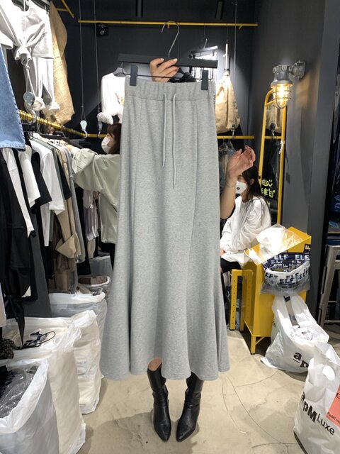 South Korea Dongdaemun 2024 Autumn New Fashion Temperature Splitting Strip Loose Loose Tie Croana Tail Skirt High -waist Halway Skirt Female