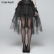 Punk mesh puffy skirt autumn new women's lace stitching A-line skirt mid-length skirt irregular cake skirt