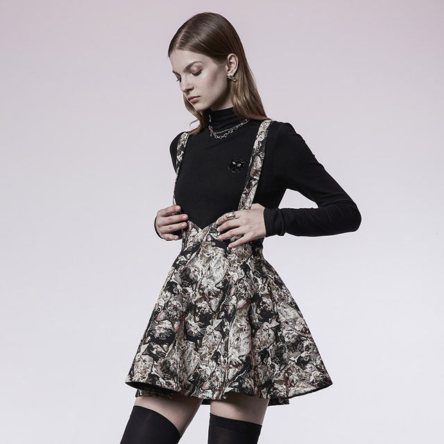 Retro strap skirt for women in spring and autumn sexy skirt waist slim and fluffy skirt short skirt pleated skirt waist tucked skirt
