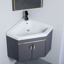 Triangular Wall-Mounted Corner Washbasin Small Apartment Bathroom Cabinet Combination Ceramic Washbasin Cabinet Combination