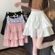 New autumn and winter versatile double-layer cake skirt for women with high waist slim short skirt for small lotus leaf skirt