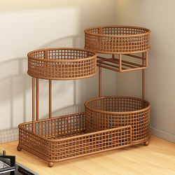 New Kitchen Storage Rack, Multi-Functional Storage Rack, Multi-Layer Floor-Standing Countertop Storage Rack for Condiments, Onions, Ginger, and Garlic