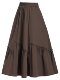 Single-layer casual skirt women's large hem skirt 2025 new summer design sense splicing mid-length pocket a-line skirt