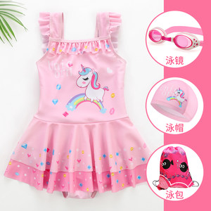 Children's swimsuit girl children, children, girl, girl princess cute conjoosent 2024 new hot spring swimwear
