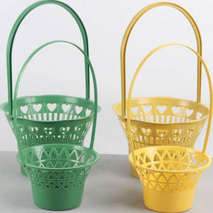 
Ching Ming Festival Chrysanthemum Basket Fresh Flowers Fake Flower Plastic Basket Large Small Flower Shop Supplies Wholesale