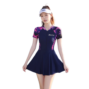 Swimsuits for women soaking in hot springs 2025 new hot style fashion sports internet celebrity style conservative slim special one-piece dress swimsuit
