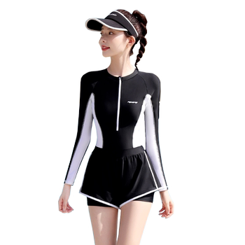 UPF50+ sun protection swimsuit women's double bottoms to prevent embarrassment