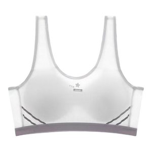 Fast drying shock -proof vest underwear girl thin breathable student net eye development period comfortable text chest summer
