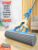 28cm thickened sponge mop + 2 cotton heads / sky blue [stainless steel rod] 