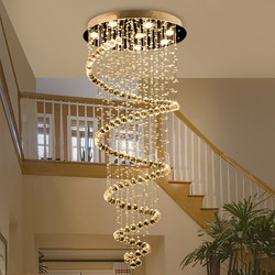 Staircase Crystal Chandelier, Long Chandelier, Duplex Staircase, Hanging Crystal Light, Villa Spiral Staircase Chandelier