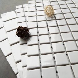 Small White Ceramic Tiles Nordic Mosaic Nine-Grid Pattern Bathroom Balcony Dining Room Kitchen Background Wall 300X300