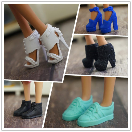 Bayi Big Doll accessories Shoes High -heeled shoes Fashion shoes Sandals casual shoes are suitable for feet length 2.4cm seven waves