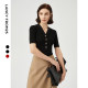 Langzi French thin V-neck knitted cardigan short-sleeved women's spring and summer new high-end inner T-shirt bottoming shirt top