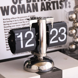 Trendy Mechanical Automatic Page-Turning Clock Ornament, Creative Electronic Calendar, Desktop Digital High-Appearance Watch, Tabletop Display