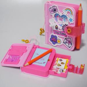 
Pink Rabbit Play House Toy Mini Secret Notepad Simulation Children Girl Gift Sticker Storage Box Kids