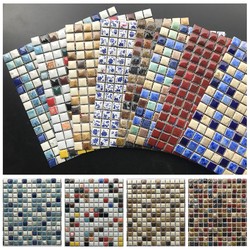 Ceramic Kiln-Transformed Mosaic, Antique-Style, Rustic Style, Blue and White Mosaic, Red Mosaic, Blue and White Porcelain, in Stock