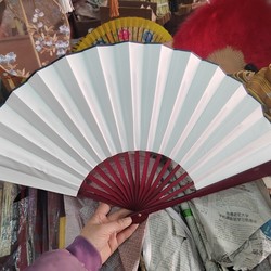 10inch Blank Folding Fans for Calligraphy, Writing, and Inscriptions, Pure White DIY Fans, Double-Sided Non-Transparent Painting Rice Paper Fans, Traditional Fans