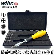 Bộ 26 mũi tuốc nơ vít chống tĩnh điện wiha Weihan 33848 nhập khẩu Đức 7000EB26ESD