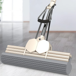 Good Housewife Sponge Mop for Home Use, Large Pva Sponge Type, Strong Water Absorption, Lazy Mop, One-Push Clean, No Hand Washing Required