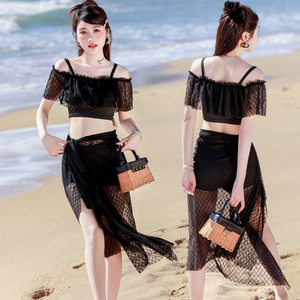 
Bikini split three-piece set 2026 new swimsuit women's slimming belly-covering high-end internet celebrity swimsuit