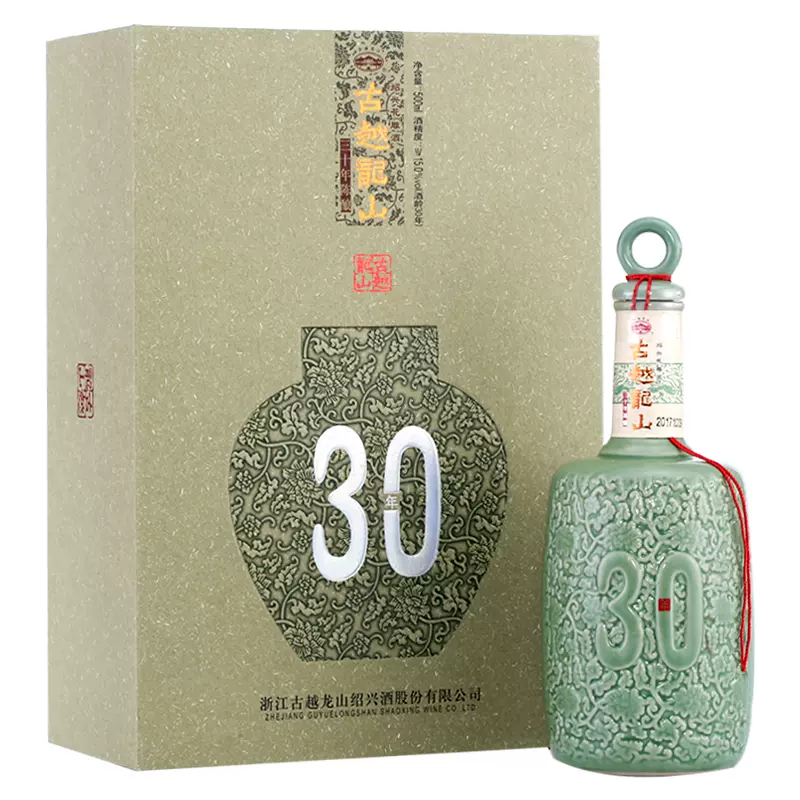 古越龙山30年陈酿花雕酒 三十年绍兴黄酒 单瓶 500ml礼盒版-Taobao