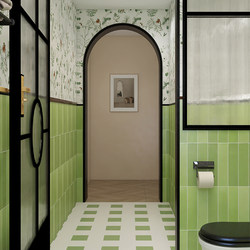 French-Style Tiles, All-Ceramic Shower Room Wall Tiles, Soft Light Bathroom Retro Background Wall Tiles, Floral Tiles, Nonya Tiles
