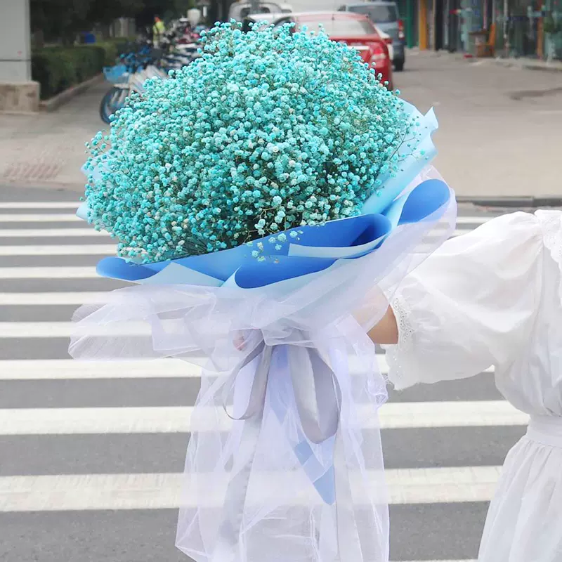 嘉兴满天星干花花束生日毕业鲜花速递同城南湖秀洲嘉善生日