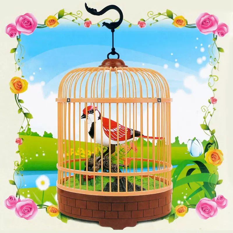 聲控感應仿真小鳥玩具會飛會叫的鳥籠假鳥Zephyr Knight電動小鳥裝飾