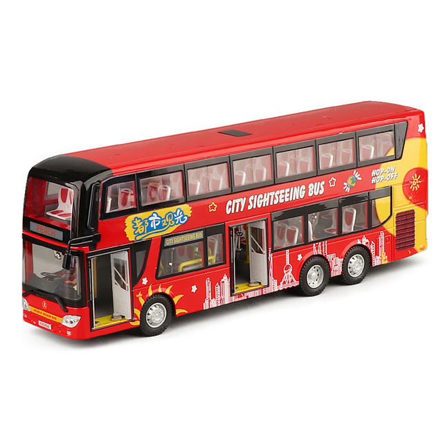 World Cup bus model toy alloy double-decker bus sound and light model ...