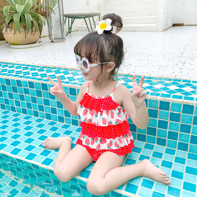 Girls swimsuits, little children's princess skirt style 2025 new Korean
