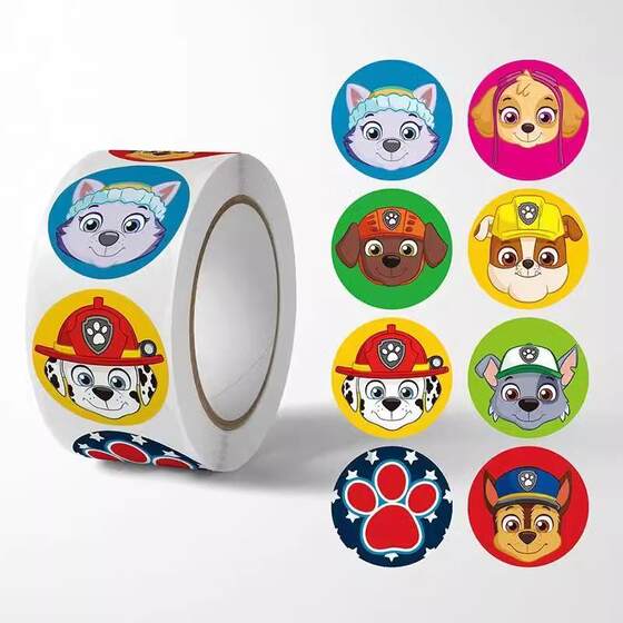 
Paw team children reward cartoon cute animal stickers stickers encourage sealing teachers praise round stickers