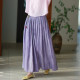 Mo Dai original women's clothing 2024 autumn and winter new products versatile fried color silk thread elastic waist drawstring casual big skirt